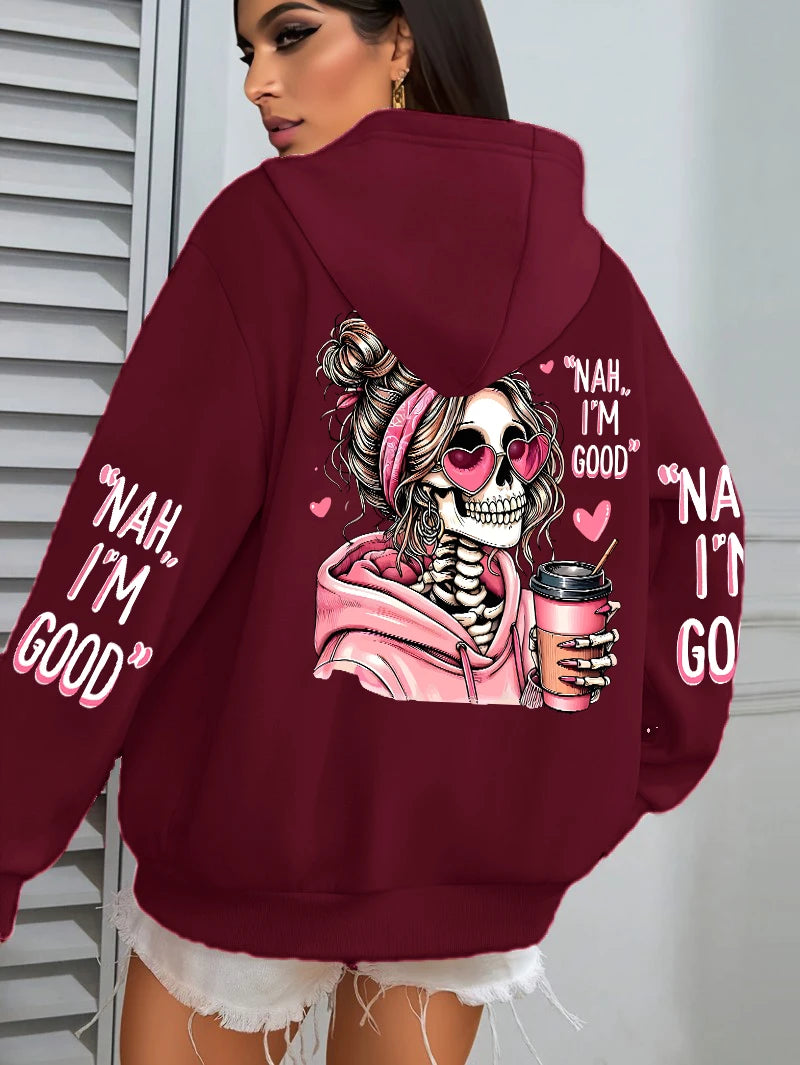 Expensive Talks Back Funny Printing Womens Hoodie Loose Multicolor Pullovers Fleece Autumn Sportswear Casual Pocket Hoody