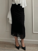 Elegant Lace Maxi Skirt – Women's Floral Pencil Skirt