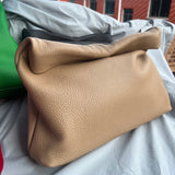100% Genuine Leather Cowhide Handbag High Quality Leather Women's Foldable Designer Handbag Simple Magnet Handle Bags