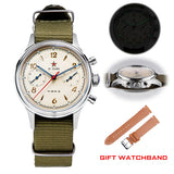 38mm 1963 Mens Watch Polit Chronograph Wristwatch ST1901 Mechanical Original Air Force 40mm Acylic Reloj Homber Tianjin Movement