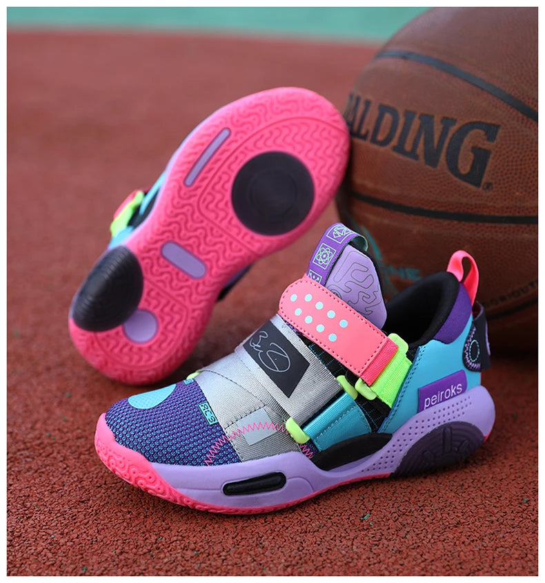 Kids' Pro-Grip Athletic Basketball Shoes