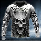 Men’s 3D Skull Print Pullover Hoodie