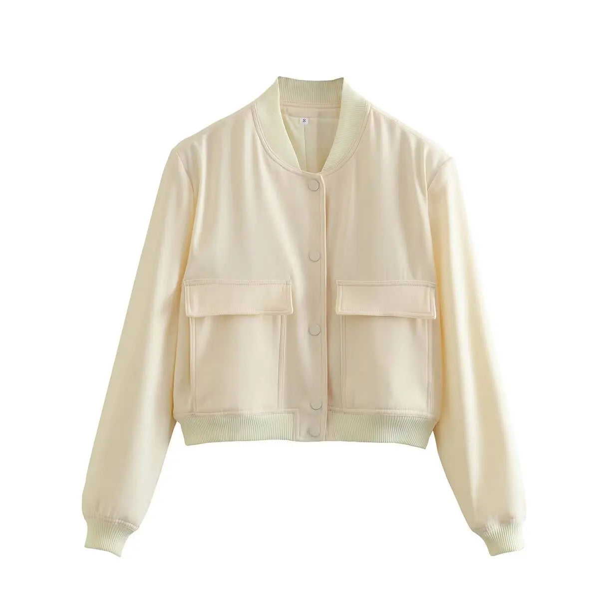 Willshela Women's Solid Bomber Jacket with Pockets