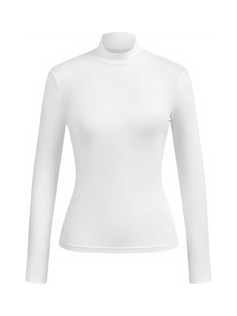 2-Piece Women's High-Neck Brushed Thermal T-Shirt Set - Made in USA