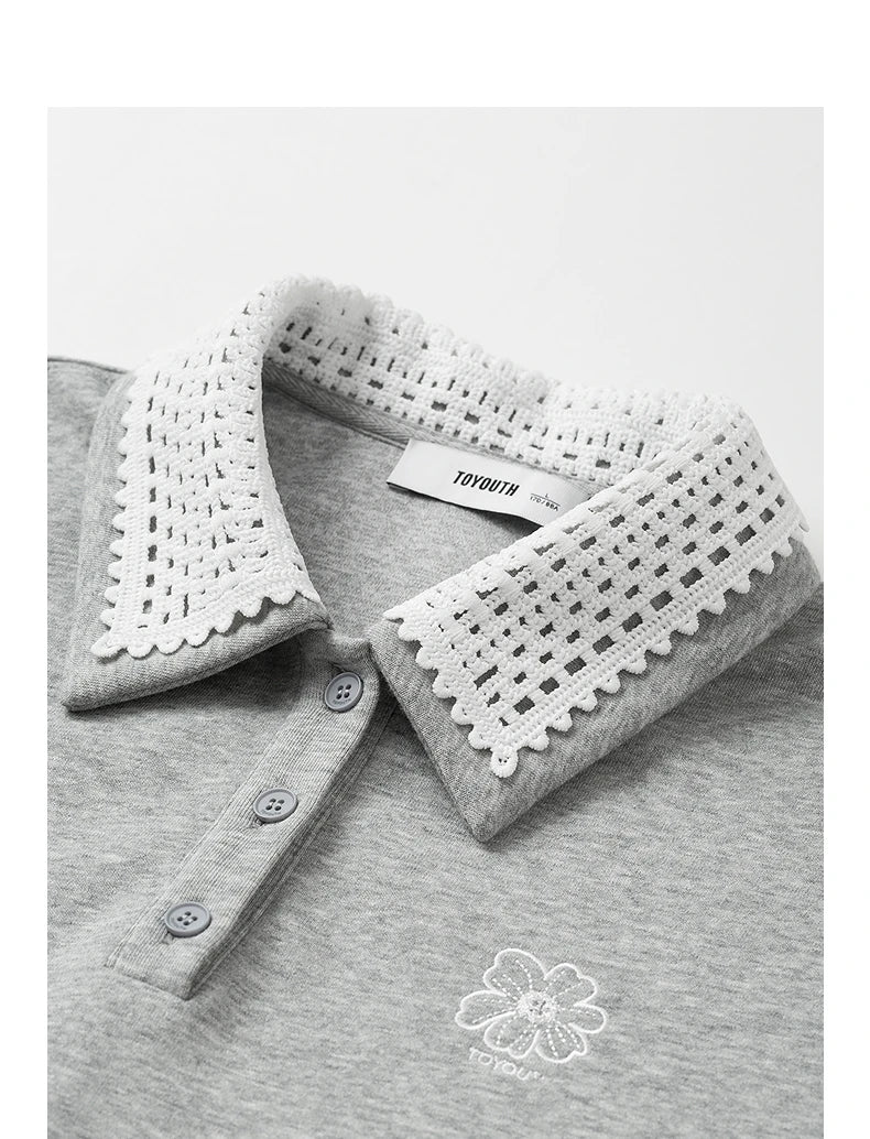 Women’s Green Colorblock Collared Sweatshirt