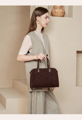 2026 Fall Winter Suede Leather Spacious Crossbody Tote Bag Simple Commuting Handheld Single Shoulder Bag Premium Women's Handbag