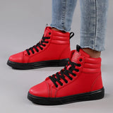2026 Spring Fashion Red Men's Sneakers High Top Skateboarding Shoes for Men Women Comfortable Unisex Leather Sneakers Size 35-46