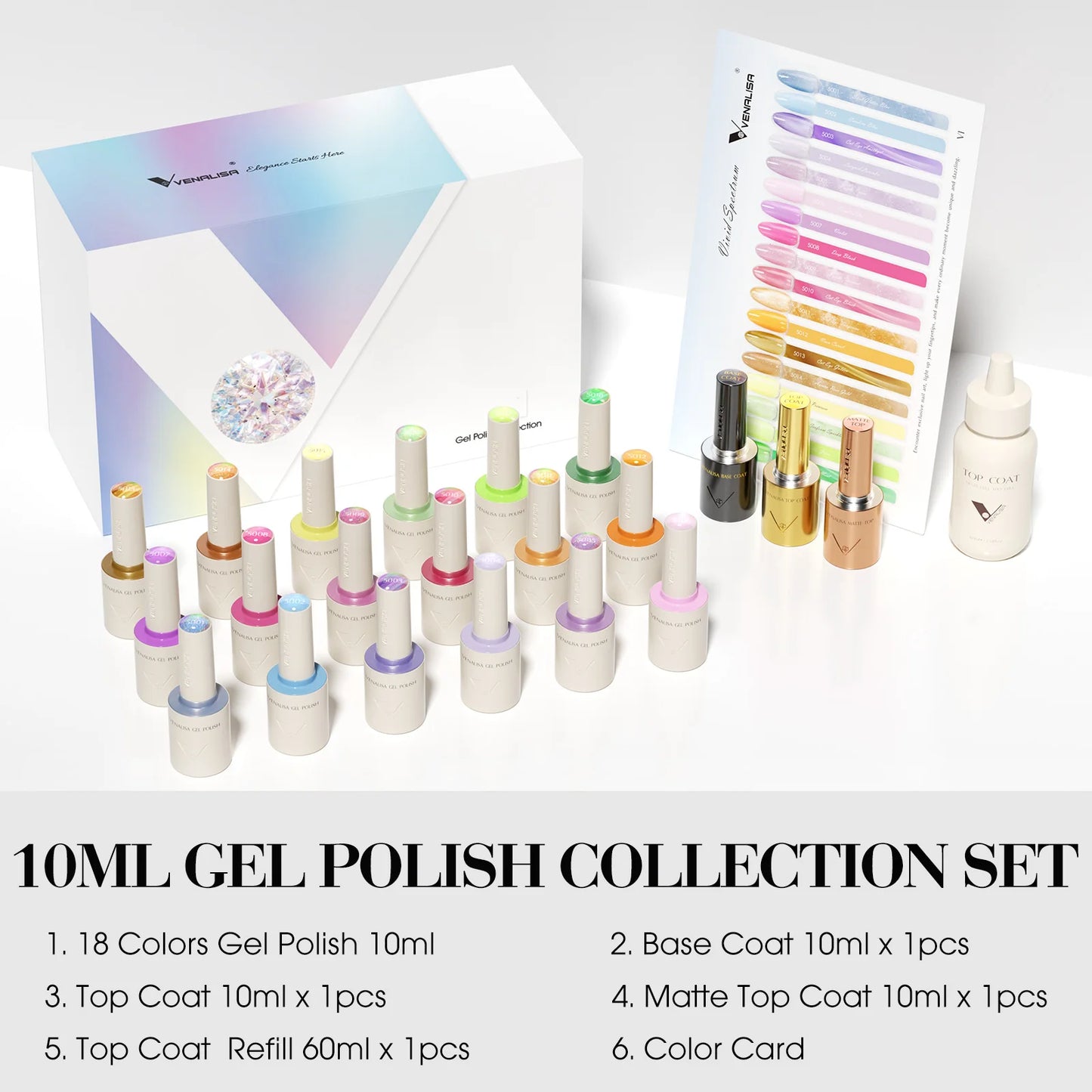 VENALISA 10ml Gel Polish Set | HEMA-Free | 90 Colors