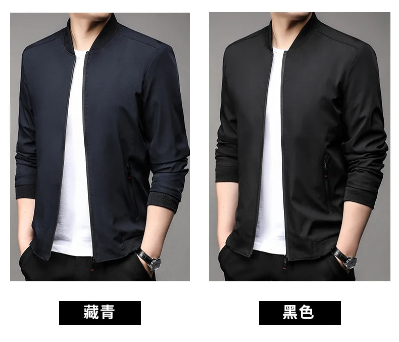 Men’s Classic Baseball Collar Casual Jacket