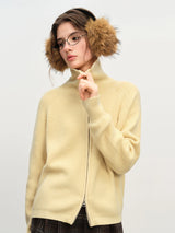 Women's Loose Fit Wool Blend Zipper Cardigan – Fall/Winter 2025 USA Style