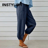 Women's High-Waist Cotton Linen Pants