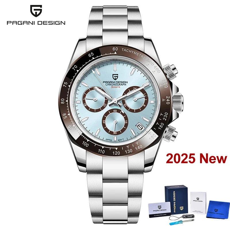 2026 New PAGANI DESIGN Rose Gold Chronograph Men's Watches Luxury Quartz Watch For Men Automatic Date Stainless steel Wristwatch