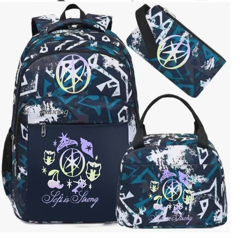 Hot Katseye Funny Print Backpacks WIth Lunch Bags Multi-pocket Camouflage Teens Travel Laptop Backpack Women School Bag Mochila