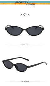 Vintage Small Frame Oval Sunglasses – Black Round Designer Style, Unisex Cool Eyewear for Men & Women, Fashion Circular UV Sun Glasses