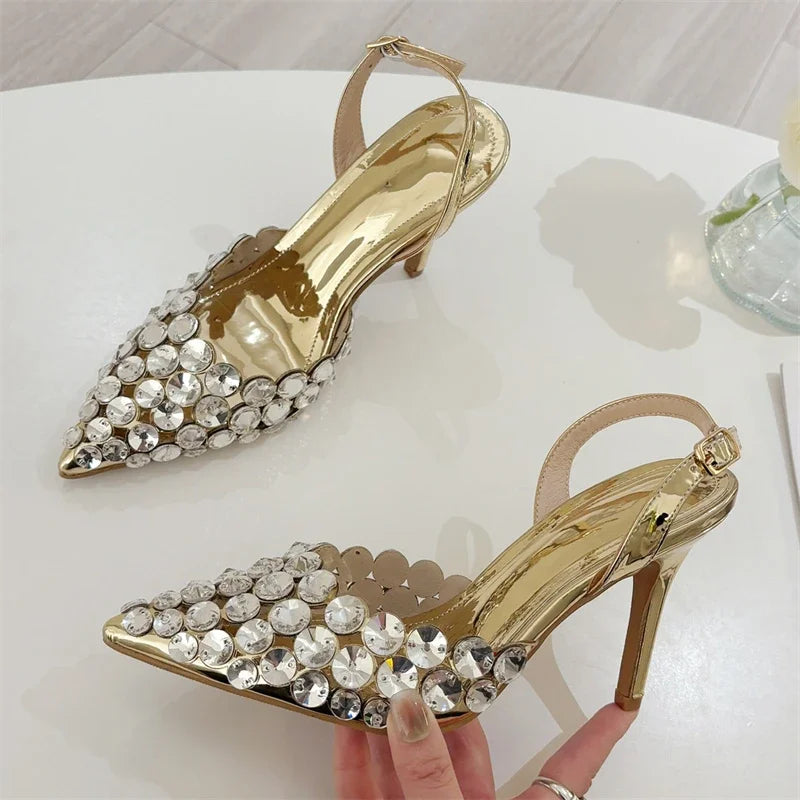 Women's Rhinestone Stiletto Pumps — High Heel Wedding & Party Sandals