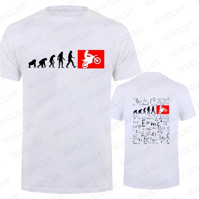 Unisex Human Evolution Motorbike Graphic Print T-Shirt