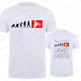 Unisex Human Evolution Motorbike Graphic Print T-Shirt