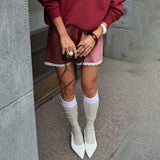 Elegant High-Waist Satin Mini Skirt