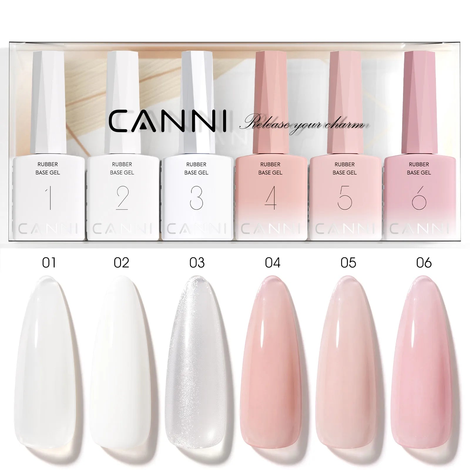 CANNI HEMA-Free Gel Polish Kit | Jelly, Nude & Rubber Base
