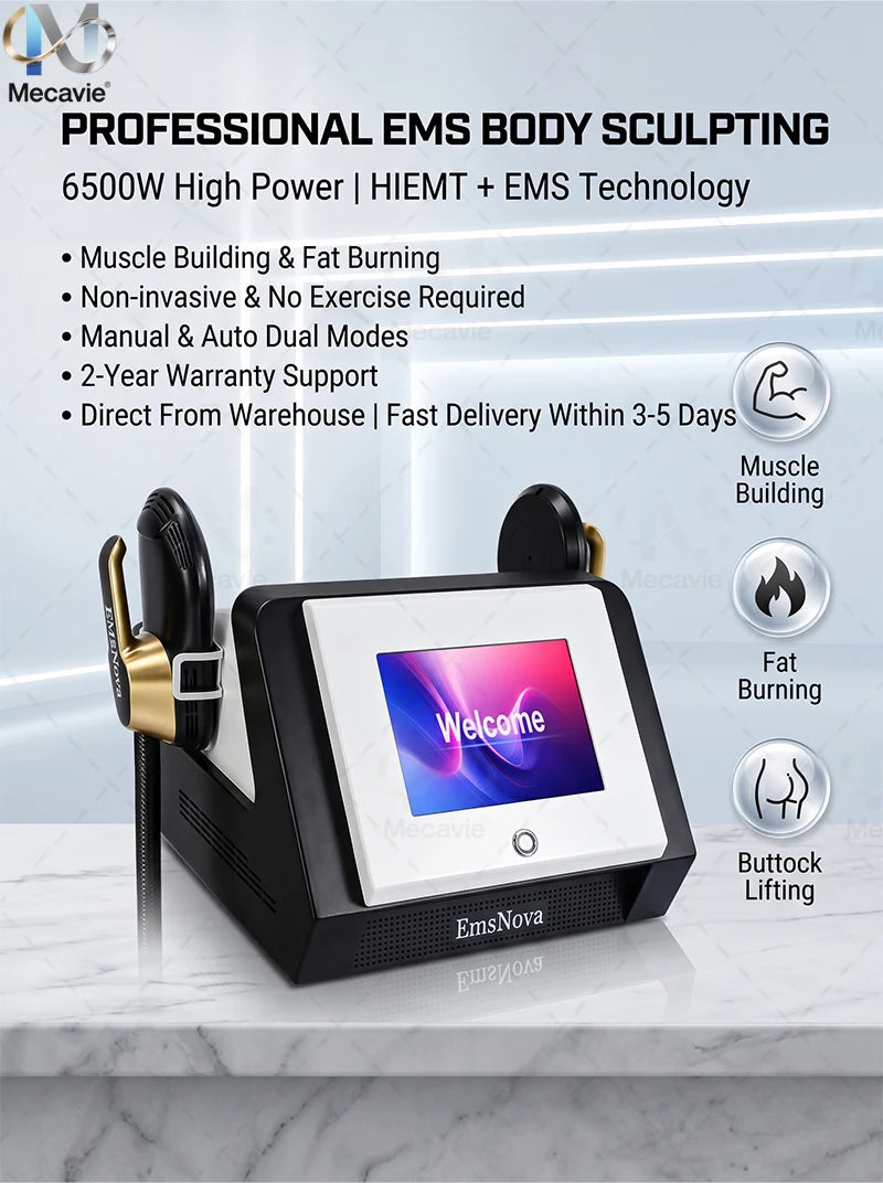Building Tool EMS Body Shaping Machine 6500W Professional Fat Burning Muscle Stimulation 200Hz 15T Slimming Equipment Home Use