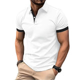 Summer Short Sleeve Polo Shirt Mens Large Stritching T Shirts Lapel Business Breathable Tee Shirt Lightweight Sweatwear