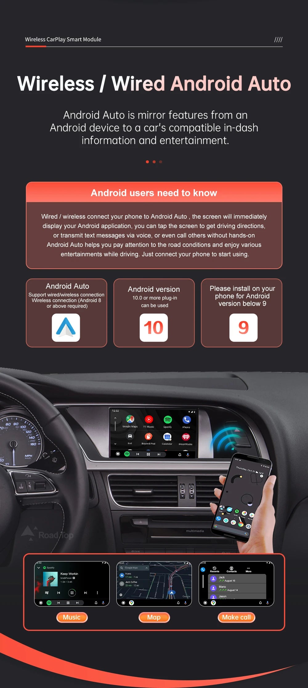 Wireless CarPlay for Audi A4 A5 Q5 2009–2015