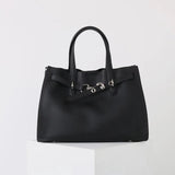 Luxury Brand Silver Buckle Women Bags Genuine Leather Handbags Women Shoulder Bags Cowhide Autumn Winter New Square Women Totes
