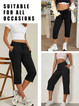 Women's Capri Yoga Pants Loose Soft Drawstring Workout Sweatpants Causal Lounge Pants with Pockets