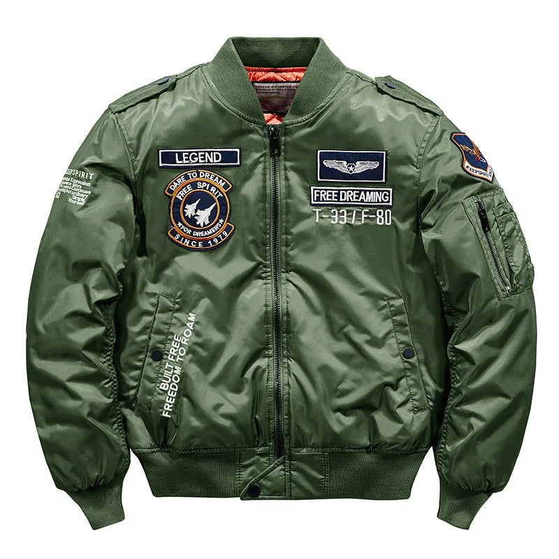 Men's MA-1 Flight Bomber Jacket | Classic Military Cargo Style Coat