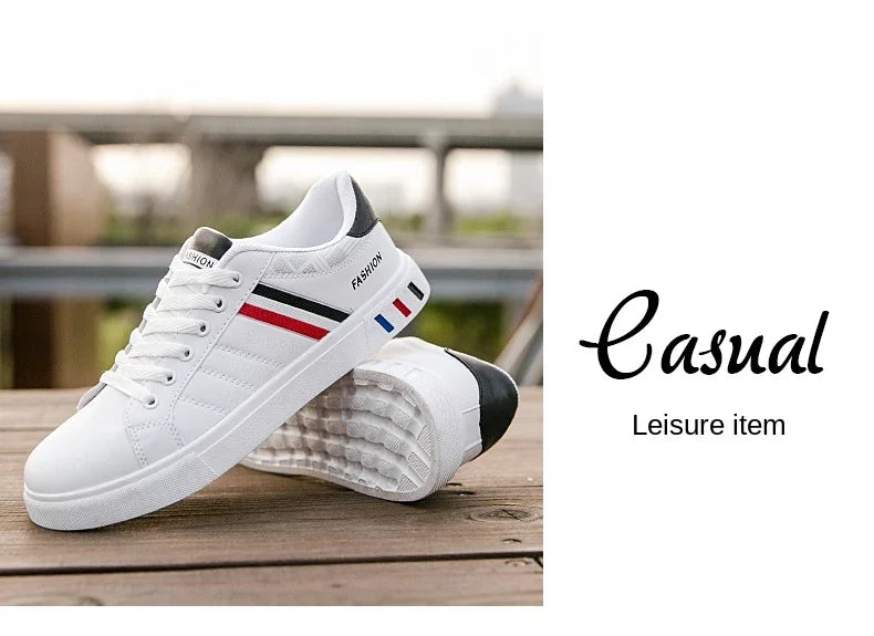 2026 Mens Casual Sneakers New Fashion Lace-up White Shoes Student Comfort Sports Plus Size Vulcanized Shoes Zapatillas De Hombre