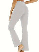 High-Waisted Flare Yoga Pants with Pockets