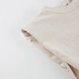 Spring Summer 2025 Women Holiday Linen Pant Set Crop Tops Solid Outfits 2 Two Piece Matching Set For Women