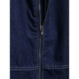 Chic Blue Denim Jacket – USA-Made Casual Lapel Outerwear with Pockets