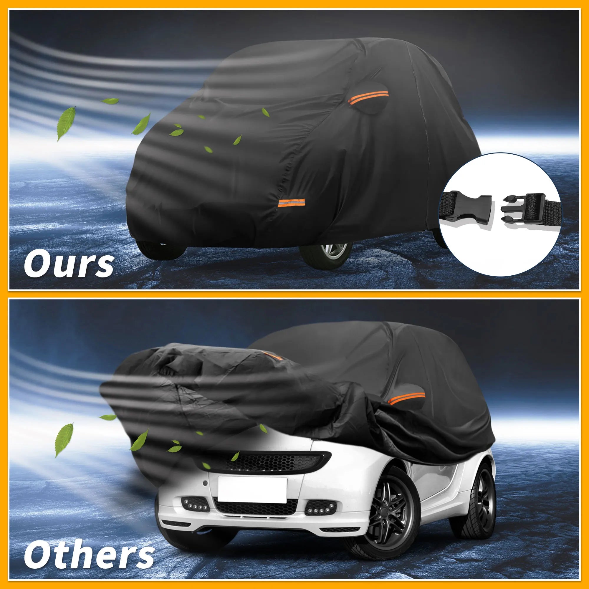UXCELL Smart Fortwo Waterproof Full Car Cover | Reflective
