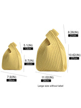 Handmade Knit Handbag Women Mini Shoulder Bag Female Casual Color Wide Stripe Plaid Tote Bag Student Cell Phone Package