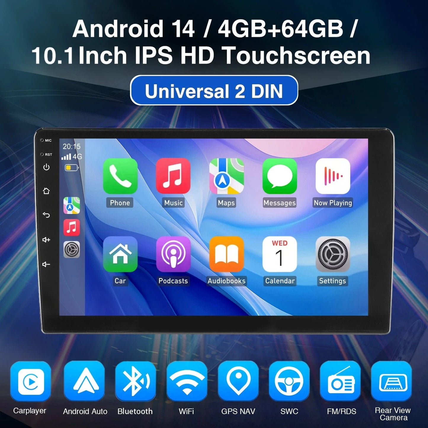 ESSGOO 7"/9"/10" Double Din Car Stereo | Android 14 | CarPlay & Auto