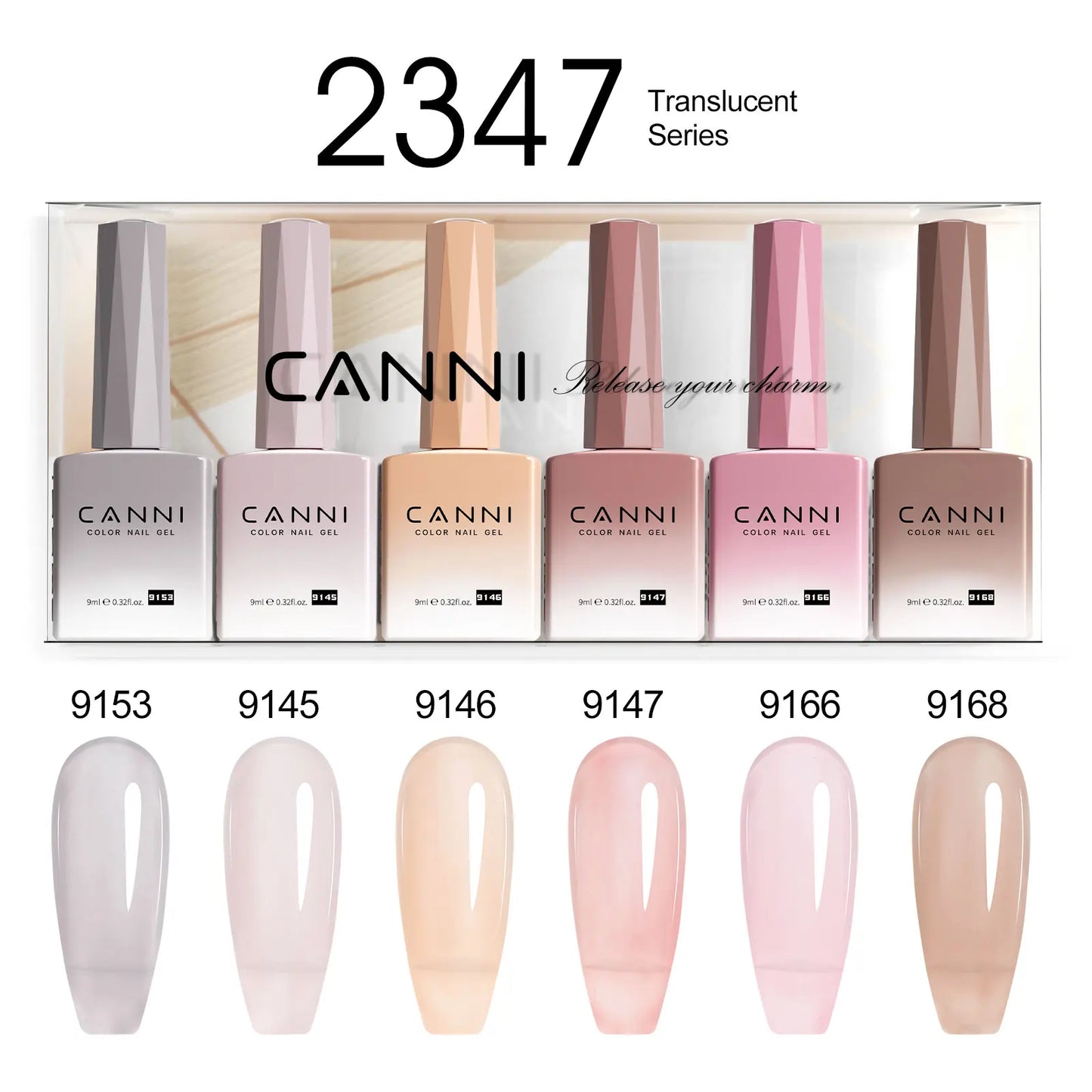 CANNI HEMA-Free Gel Polish Kit | Jelly, Nude & Rubber Base