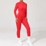Long Sleeve Zip-Front Yoga Jumpsuit