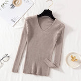 Women's V-Neck Knit Pullover Sweater