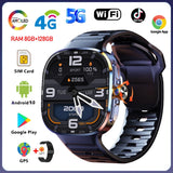 8GB+128GB RAM 4G/3G Smart Watch 2.40 inch AMOLED 2100mah Battery 900W Camera GPS WIFI Google APPS Download Smartwatch Android 10