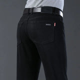 Men’s Classic Black Straight-Leg Stretch Jeans