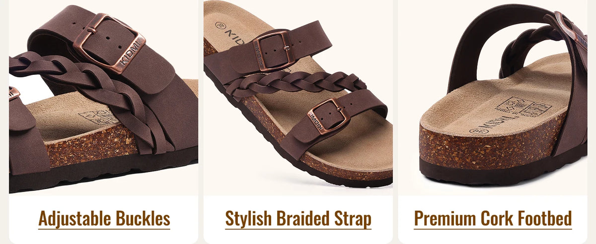 Women's Cork Footbed Sandals with Arch Support
