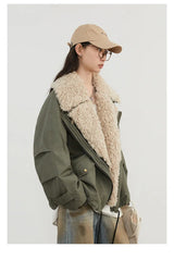 CHIC VEN Fashion Women Coats Loose Casual New Retro Motorcycle Cotton Jacket Thick Warm Female Overcoat Autumn Winter 2025
