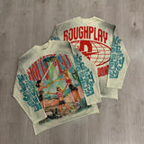 Retro Goddess Print Long Sleeve Tee – Men's Relaxed Fit
