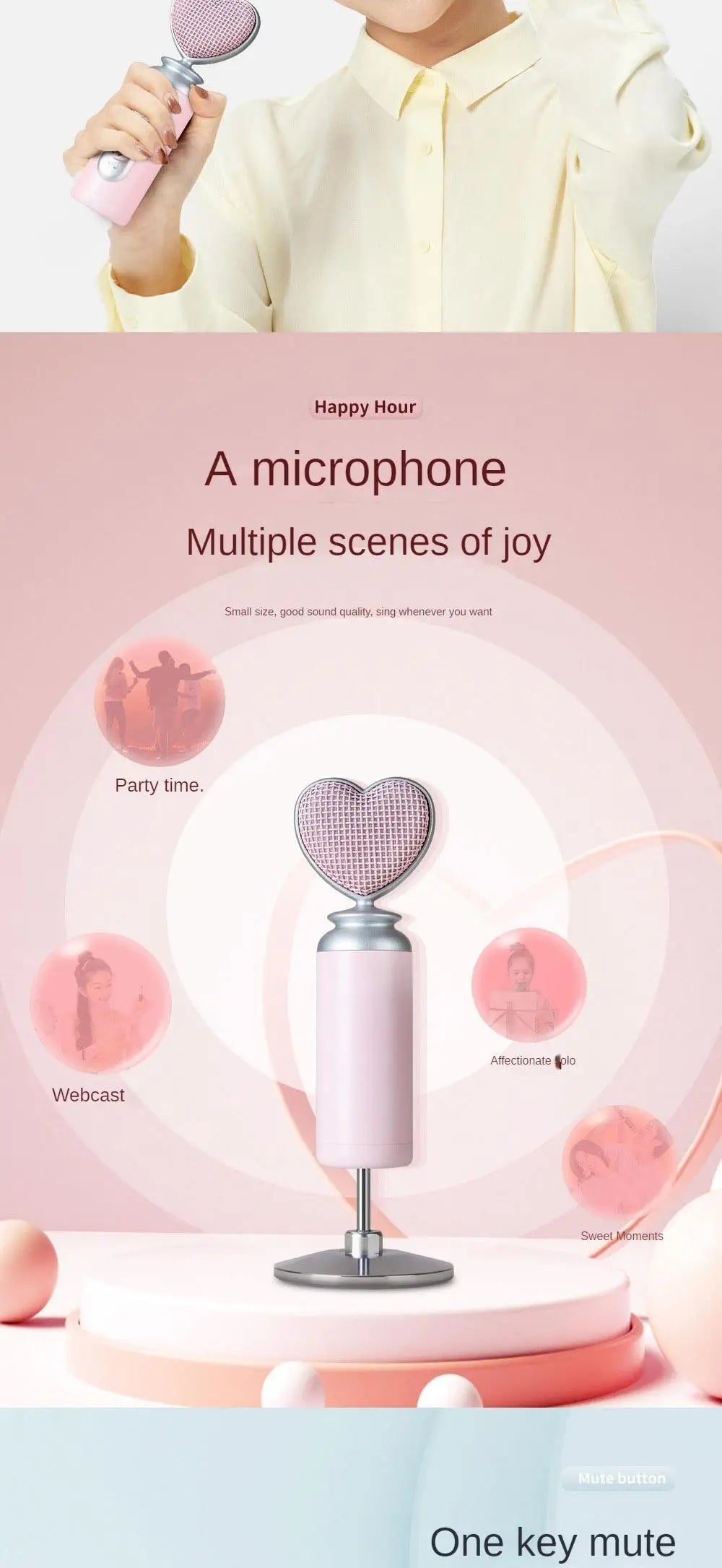 USB Condenser Microphone Pink Noise Reduction Professional for Mobile Phone