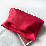 Personality roll-edge leather bag  lazy casual leather soft bag  Phone Women High Quality holding red large bag luxury designer