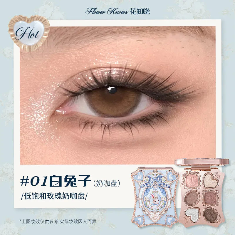 Flower Knows Moonlight Mermaid Eyeshadow Palette 8-Color Matte Shimmer Glitter Eye Makeup Cosmetics Women Beauty Eye Shadow