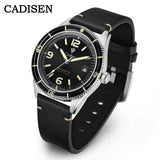 CADISEN 2026 Watch Men Mechanical Wristwatches MIYOTA 8215 Movement Genuine Leather Strap Waterproof Luminous Red Mens Watches