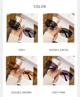 Oversized Rimless Oval Sunglasses – UV400 Metal Frame
