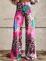 Women's 3D Print Wide-Leg "Jeans" – Trendy Low-Waist Flare Pants